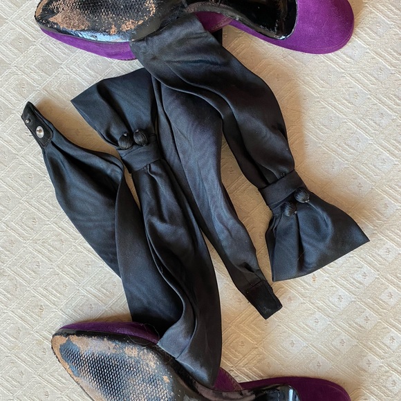 Marc Jacobs Vtg Purple Suede Cloth Strap Heels Made in Italy - Picture 8 of 14
